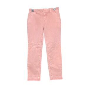 LOFT Pink Girlfriend Chino Pants Womens Size 4 Slim Hip Stretch Cotton Twill NWT